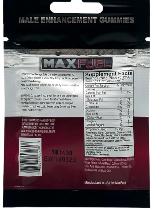 MaxFuel Wild Berry Flavor Male Gummy - Image 2