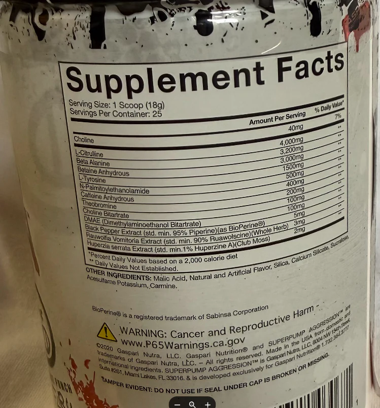 Gaspari: Superpump Aggression Prewokout - Image 2