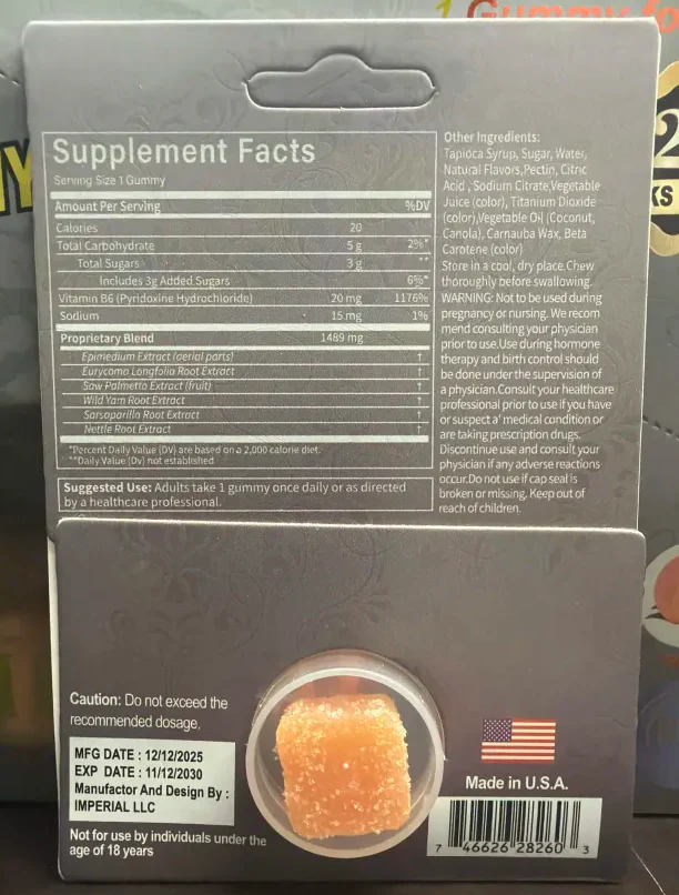 Imperial Platinum Peach Gummy Male - Image 2