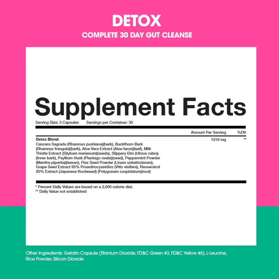 Obvi: Detox Gut Cleanse 90 Capsules - Image 2
