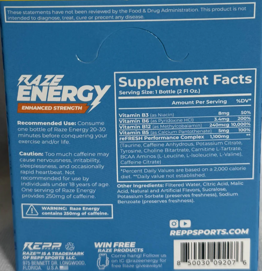 Repp Sports: Raze Energy Shooter, 4 Pack - Image 2