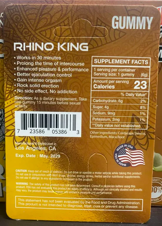 Rh1n0 King Gold Double Gummy Male - Image 2