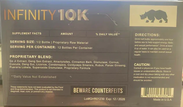 Rh1n0: Infinity 10k Liquid Shot Male Enhancment - Image 2